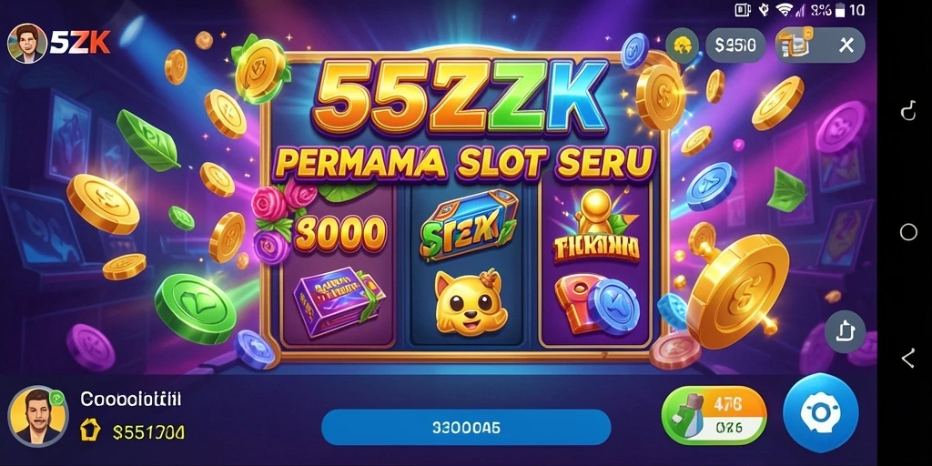 Gameplay menarik dalam slot 555ZK dengan simbol berwarna-warni.