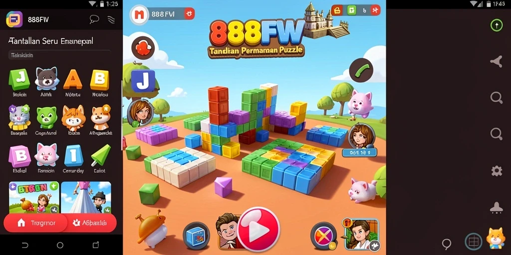 Tampilan gameplay seru dari 888FW dengan berbagai tantangan puzzle.