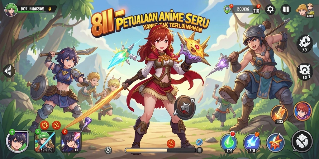 Screenshot gameplay 8II menampilkan karakter anime dalam aksi.