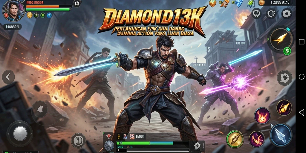 Tangkapan layar gameplay DIAMOND138 menampilkan aksi pertarungan yang intens.