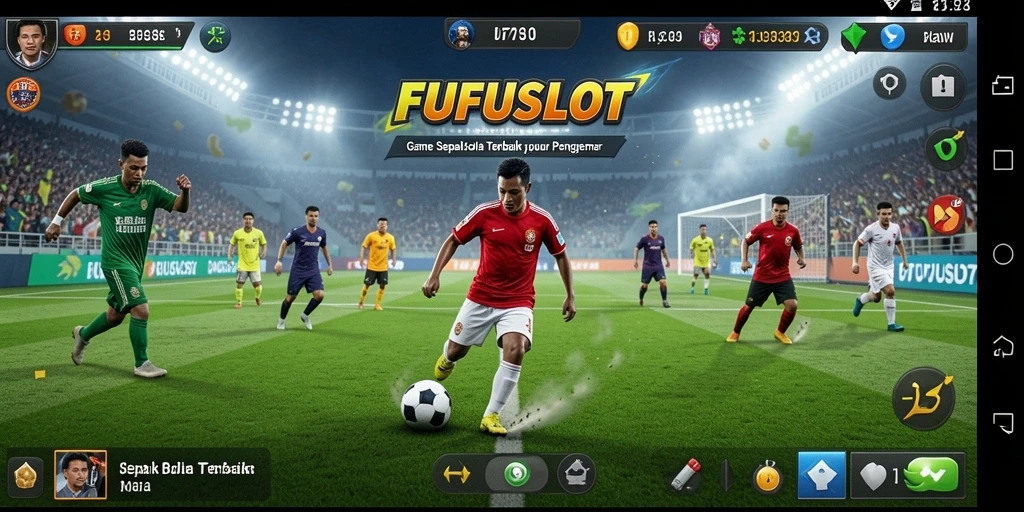 Tampilan gameplay seru di FUFUSLOT dengan aksi sepak bola yang mendebarkan.