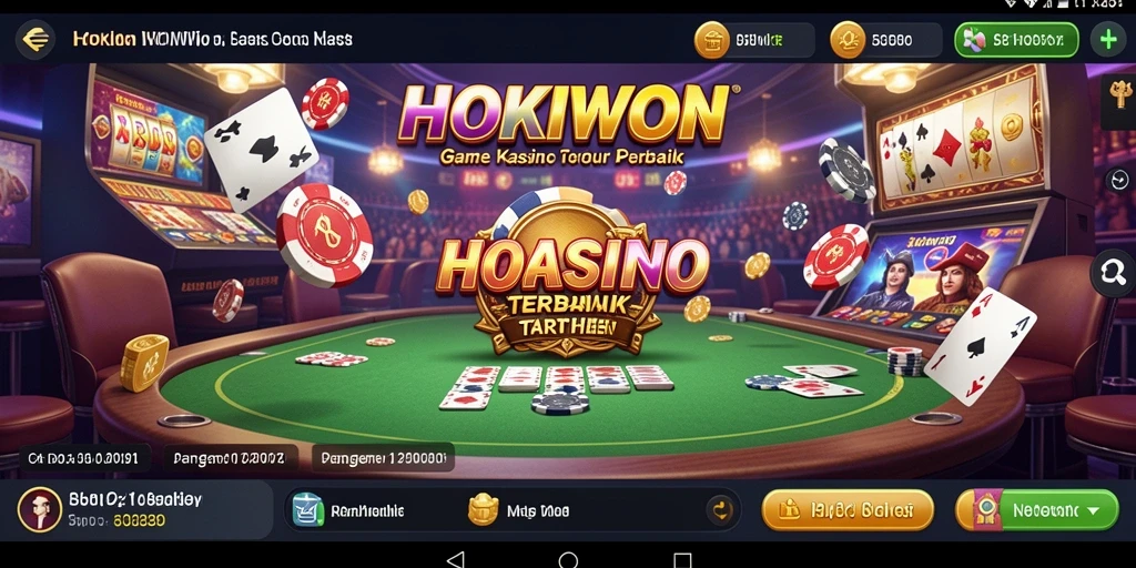 Tangkapan layar gameplay HOKIWON menampilkan suasana kasino yang mendebarkan.