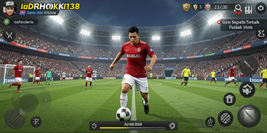 Tampilan menarik dari gameplay sepak bola di IDRHOKI138.