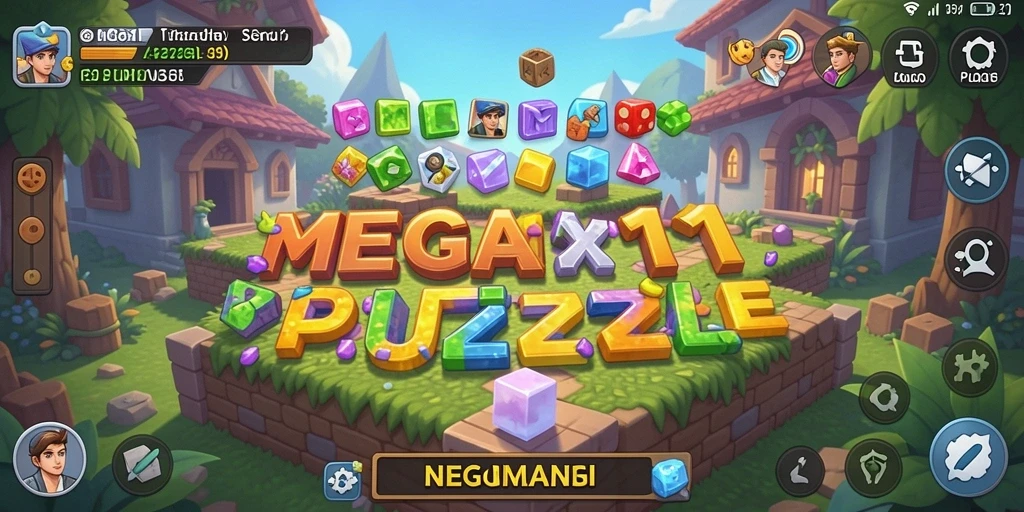 Tangkapan layar gameplay MEGA111 menampilkan puzzle menantang yang mengasah otak.