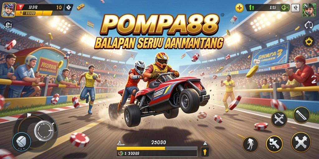 Tampilan gameplay Racing POMPA88 yang menegangkan dan seru.