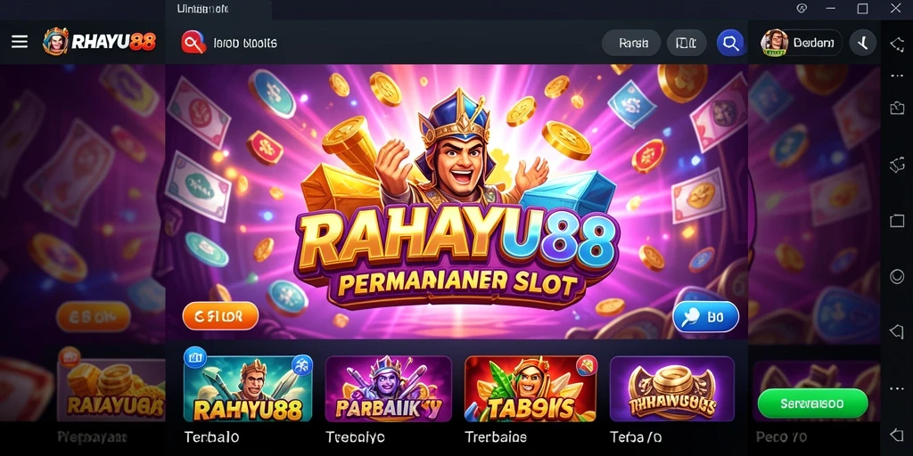 Tangkapan layar utama RAHAYU88 menampilkan permainan Slot yang seru dan berwarna.
