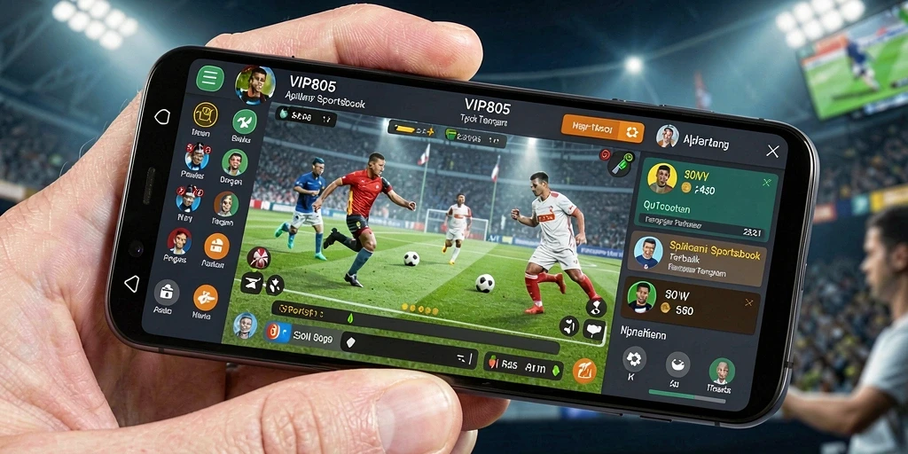 Screenshot utama VIP805 menunjukkan antarmuka yang menarik dan gameplay Sportsbook.